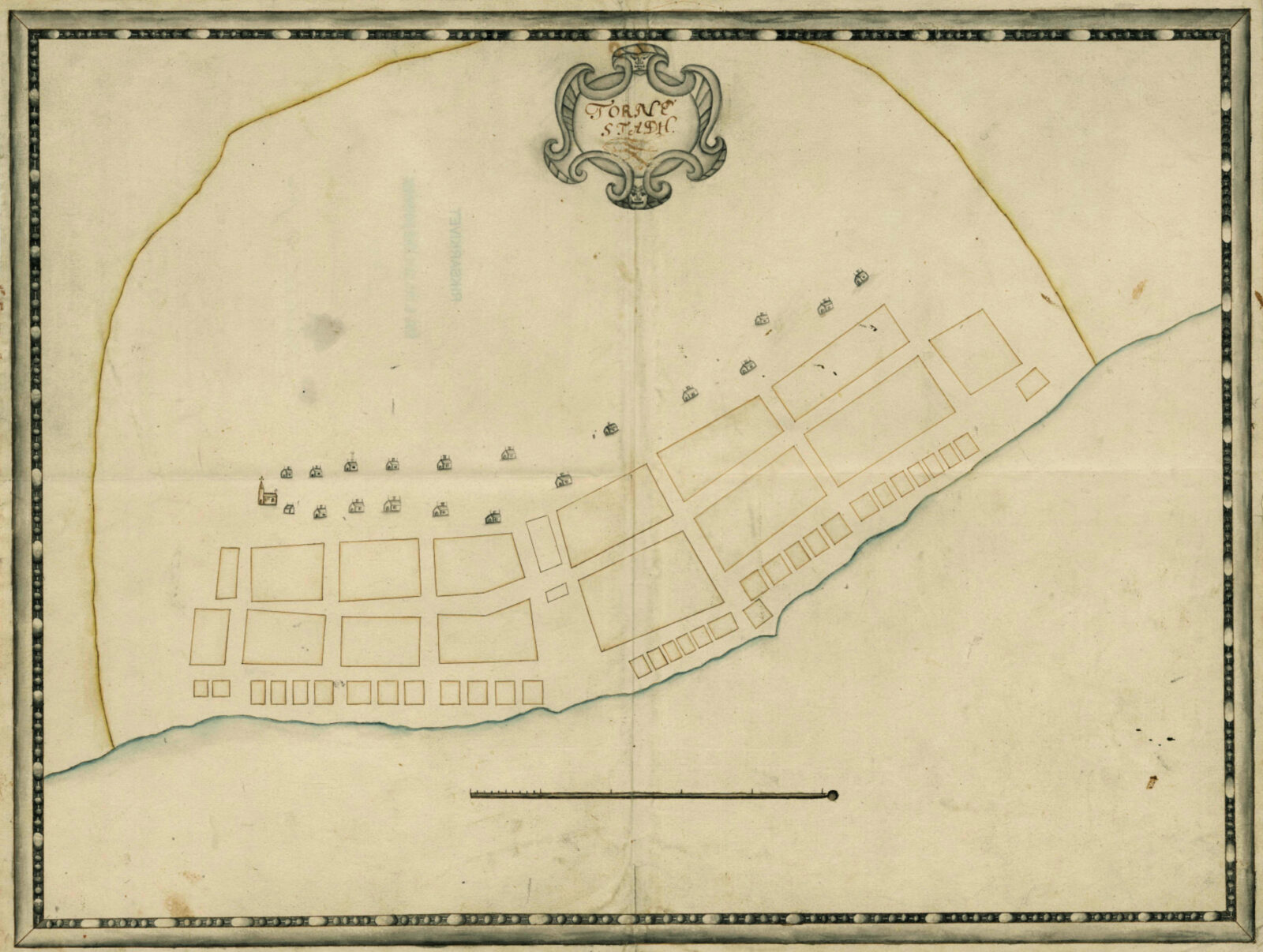 Tornion asemakaava 1640-luvun alusta.