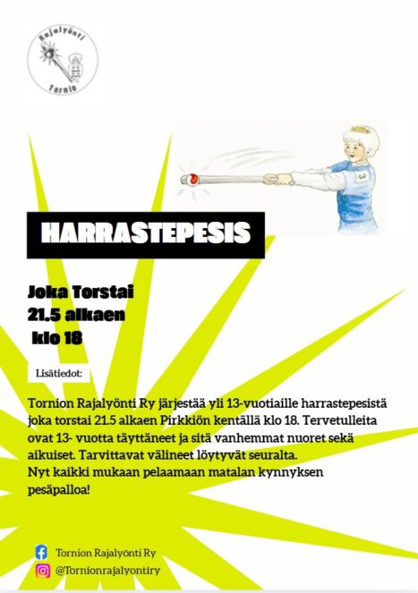 Harrastepesistä aikuisille ja nuorille
